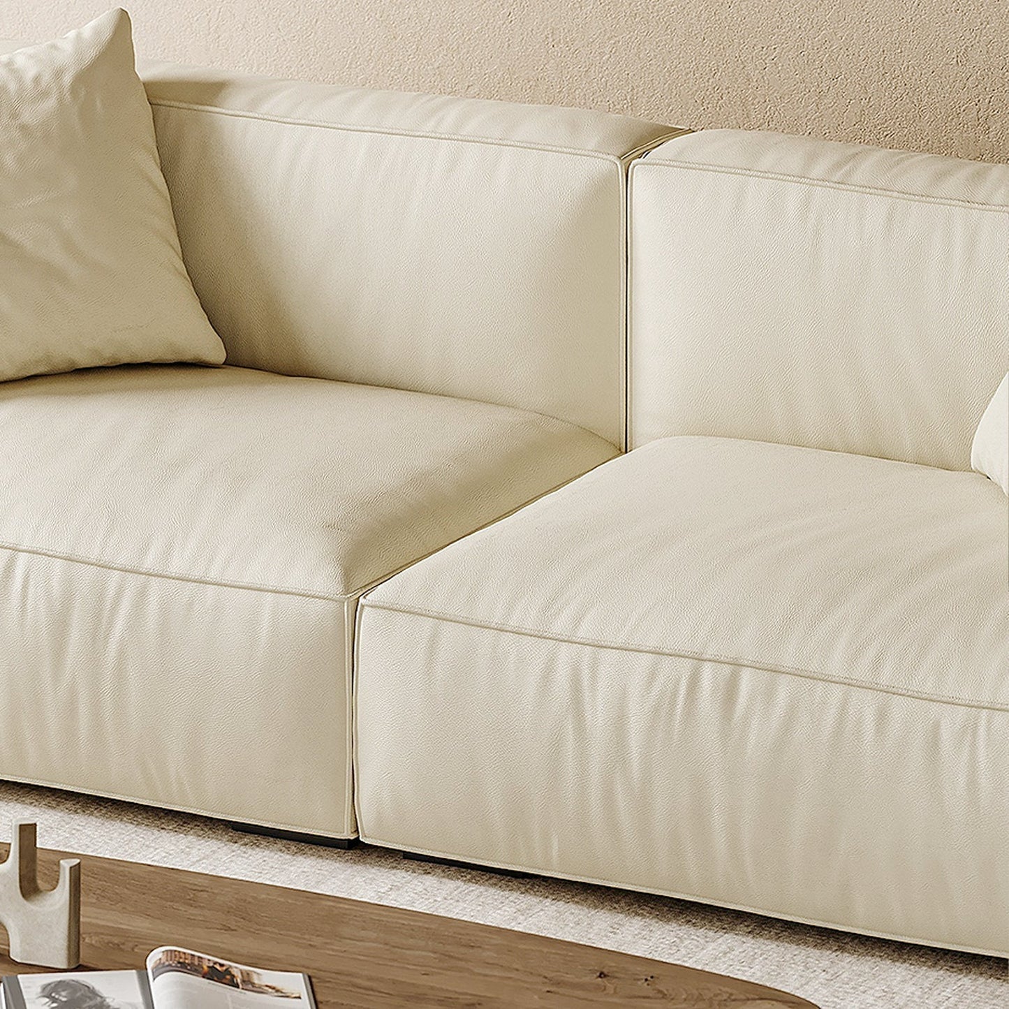 Italian Minimalist Sofa with Full-Grain Leather